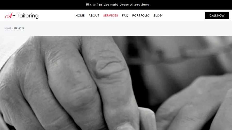 A Plus Tailoring website