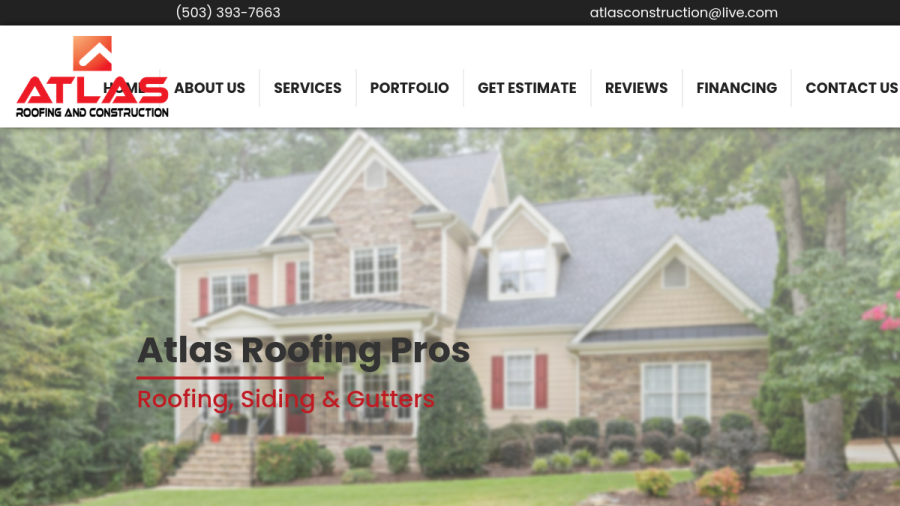 Atlas Roofing & Construction website