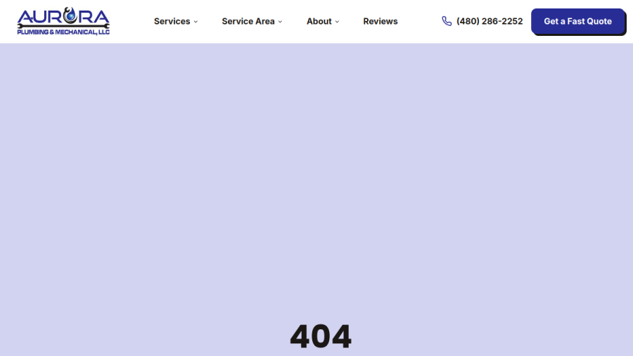 Aurora Plumbing & Mechanical website screenshot
