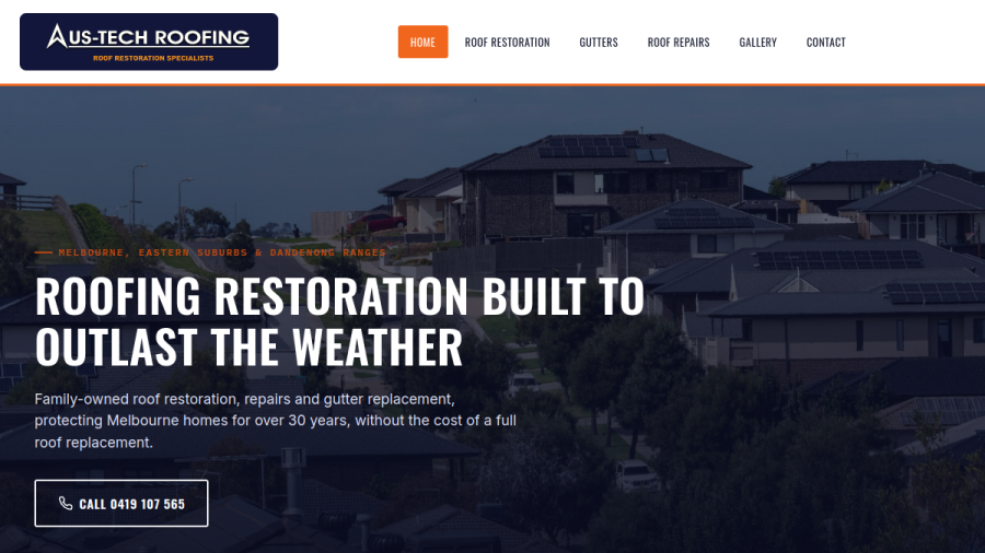 Aus-Tech Roofing website