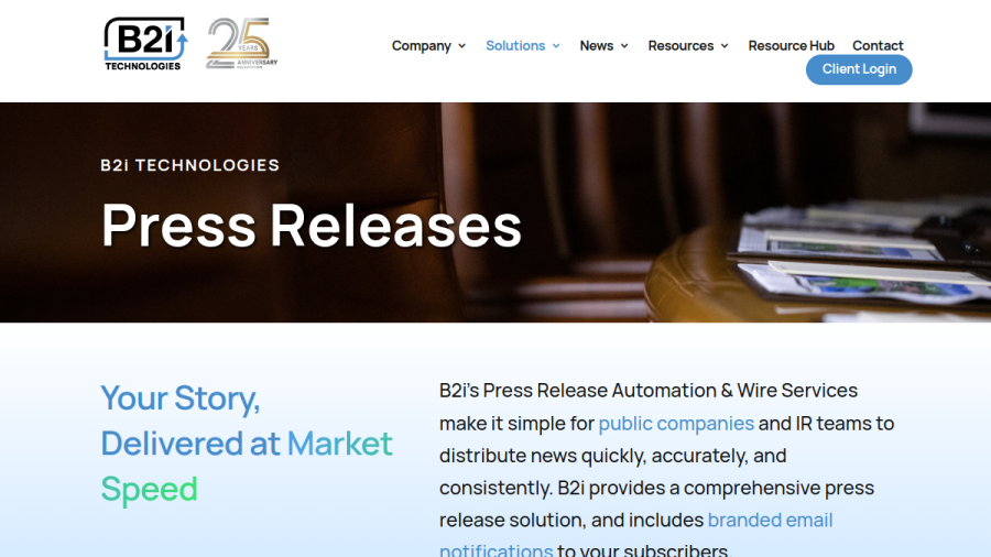 B2i Technologies, Inc. website