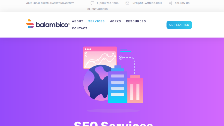 Screenshot of the Balambico website