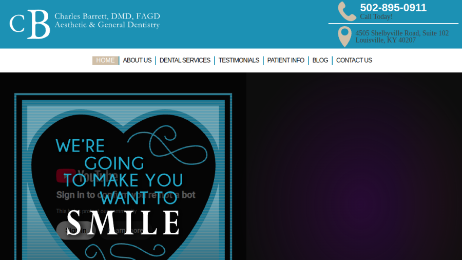 Screenshot of the Barrett Dental Care website