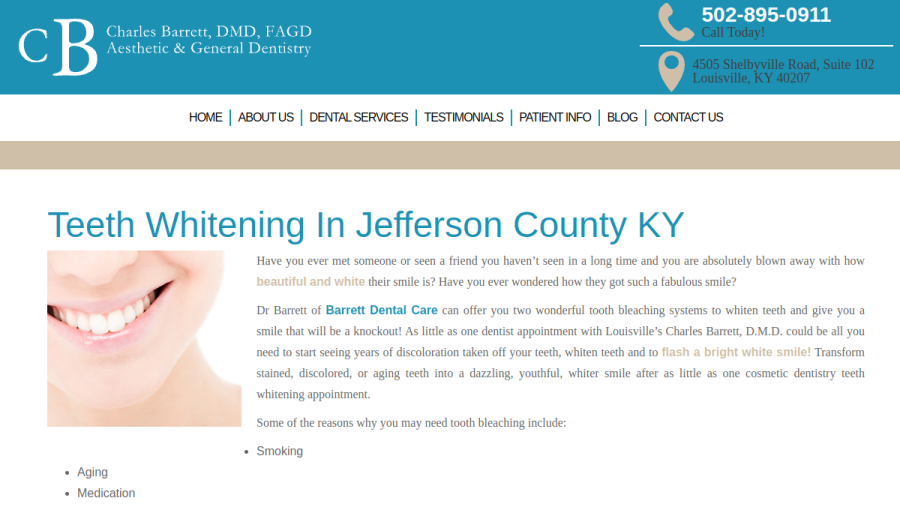 Barrett Dental Care website