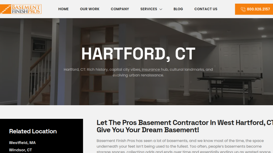 Basement Finish Pros LLC website screenshot
