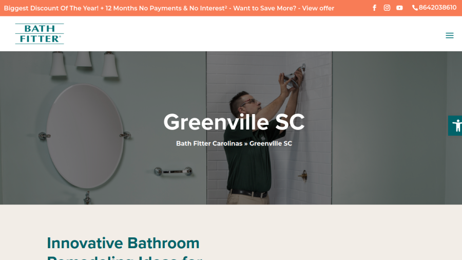 Screenshot of the Bath Fitter website