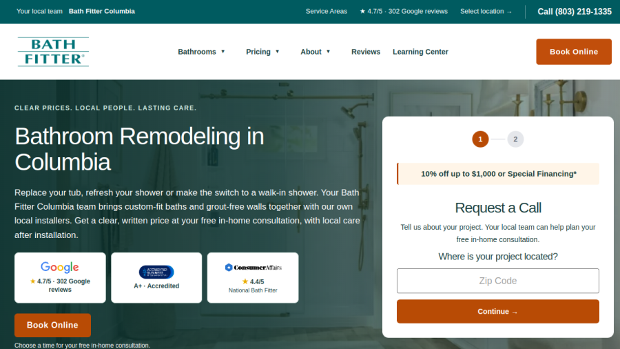 Bath Fitter website