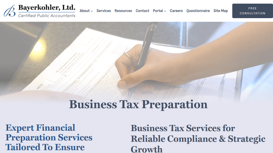Screenshot of the Bayerkohler, Ltd. website