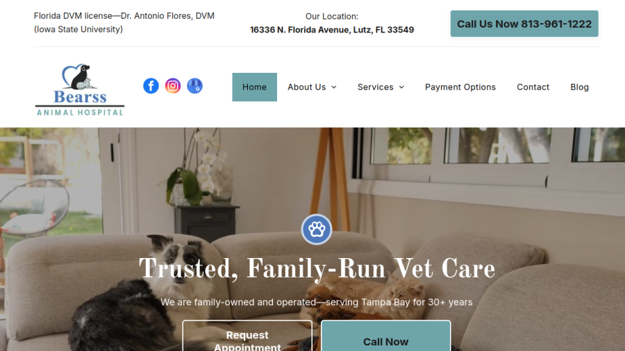 Bearss Animal Hospital website