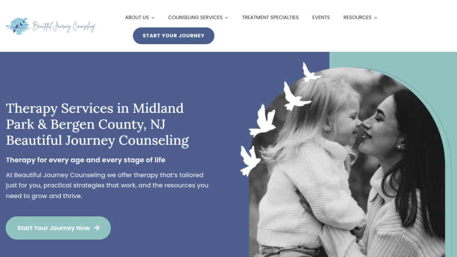 Beautiful Journey Counseling website screenshot