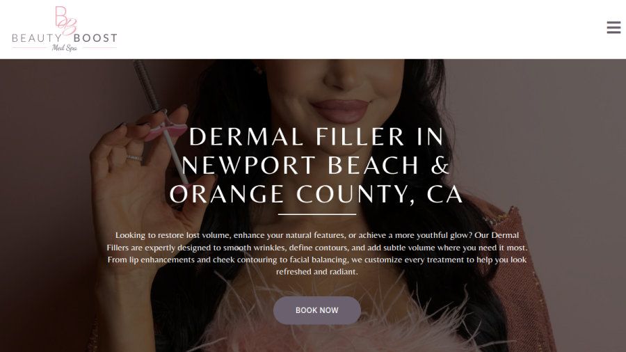 Screenshot of the Beauty Boost Med Spa website