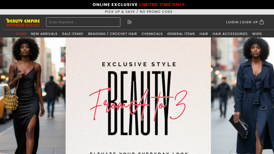 Beauty Empire Premium Outlet website