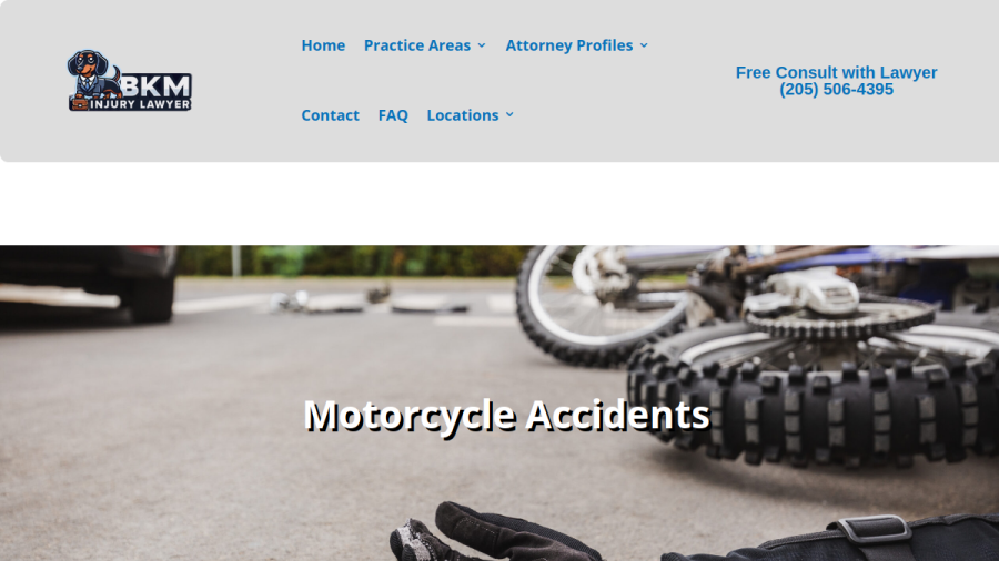 Screenshot of the BKM Injury Lawyer website