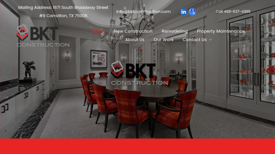 BKT Construction website