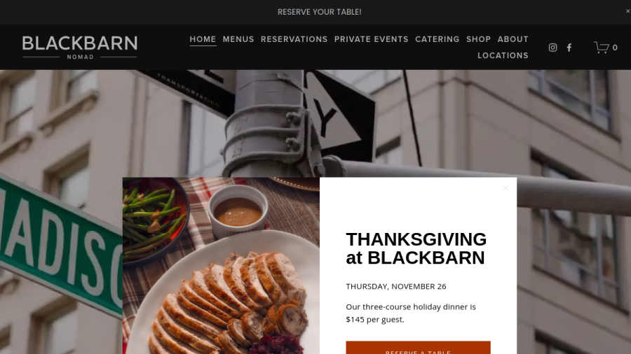 BLACKBARN Restaurant website