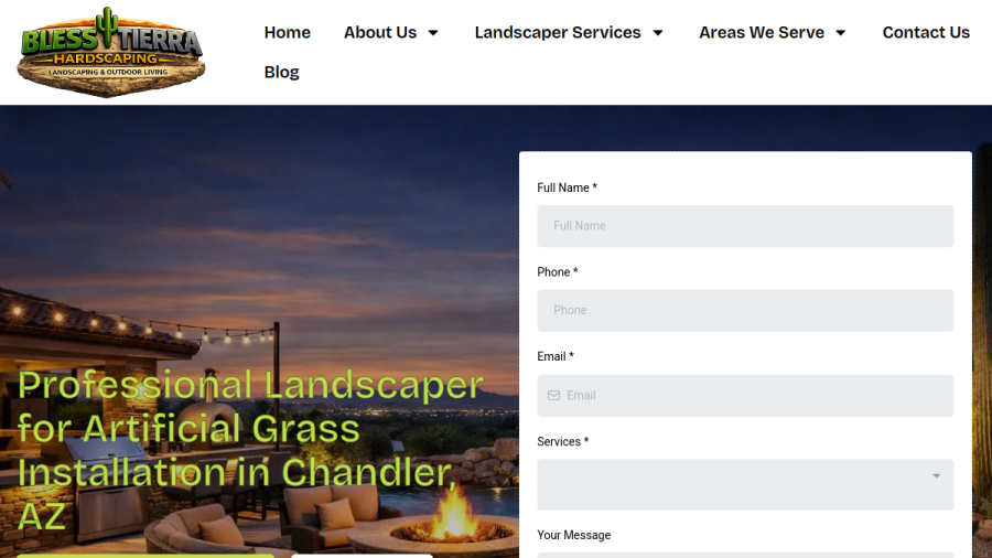 Bless Tierra Hardscaping LLC website