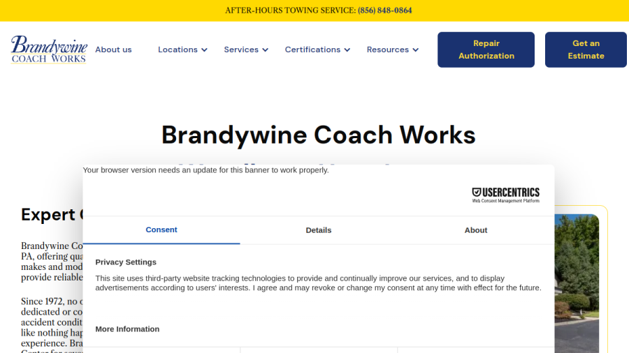 Brandywine Coach Works website