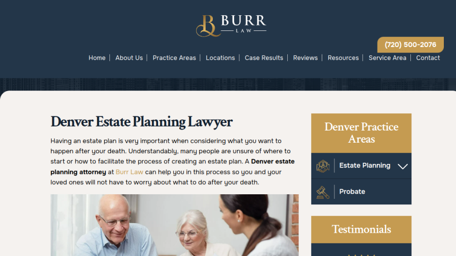 Screenshot of the Law Office Of Anna L. Burr website