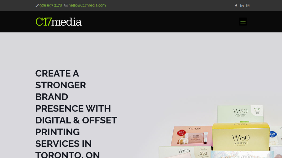 Screenshot of the C17 Media website
