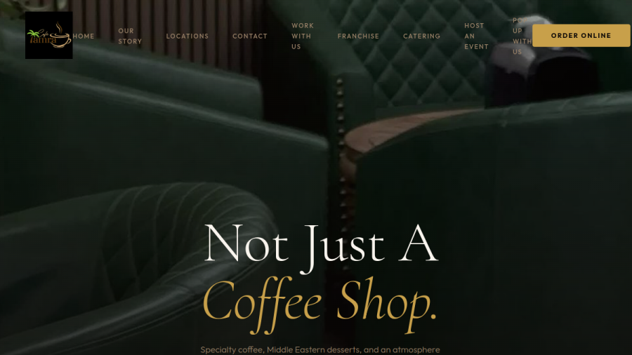Screenshot of the Cafe Tamra website