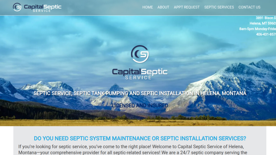 Capital Septic Service website