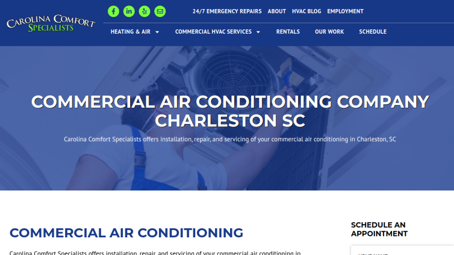 Carolina Comfort Specialists website