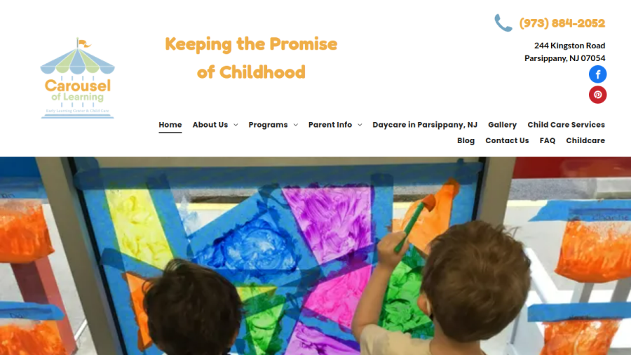 Screenshot of Carousel of Learning, Early Learning Center & Child Care website