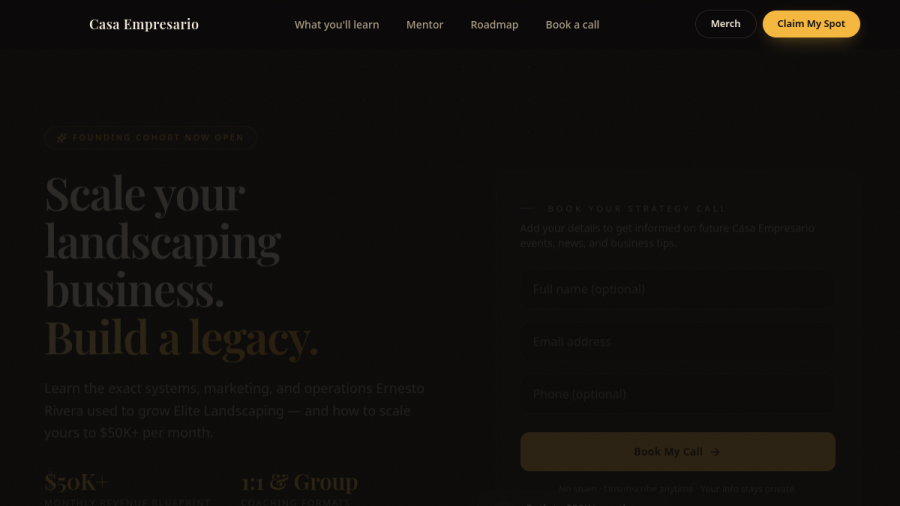 Casa Empresario website preview