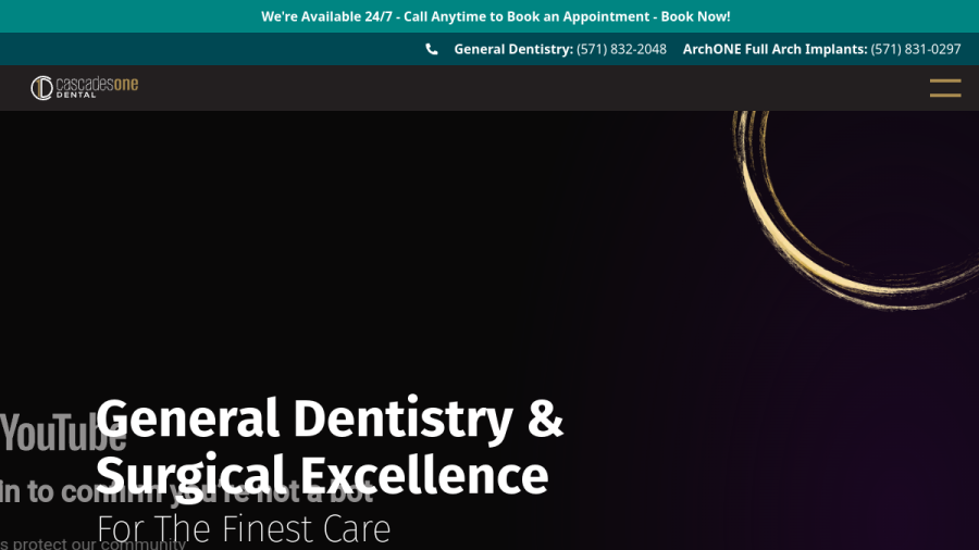 Screenshot of the Virginia Laser Dental website