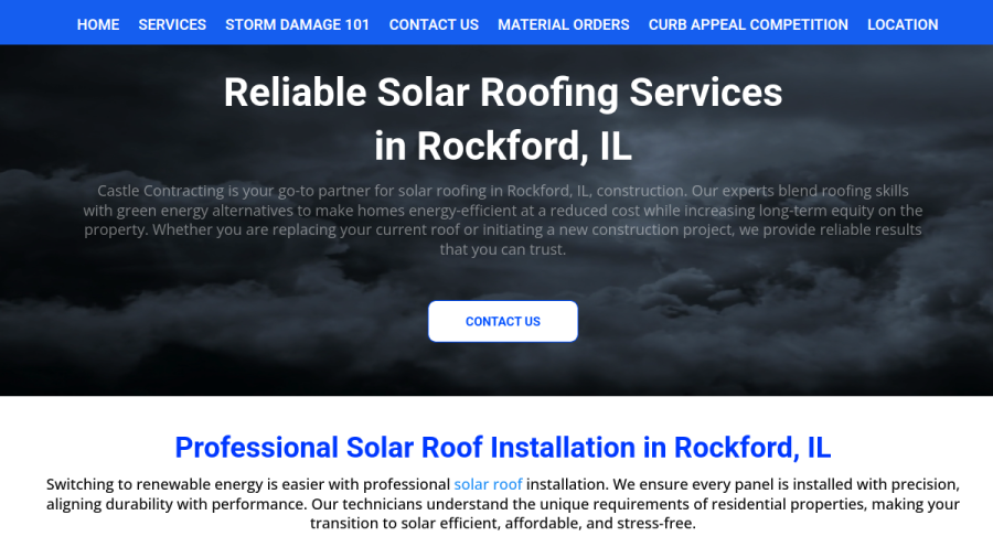 Screenshot of the Castle Contracting website