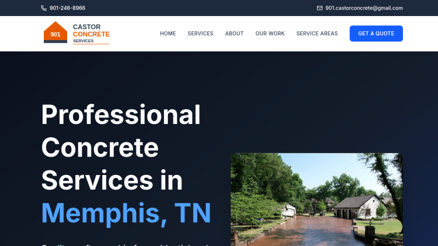 Castor Concrete website preview