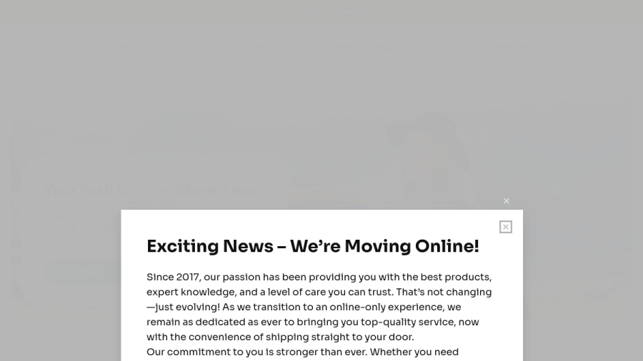 Screenshot of the Nature's Secret CBD website