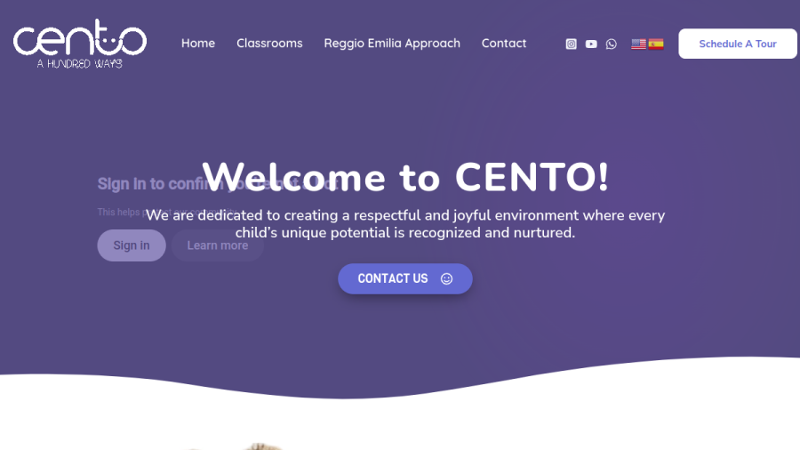 Screenshot of the Cento Doral website