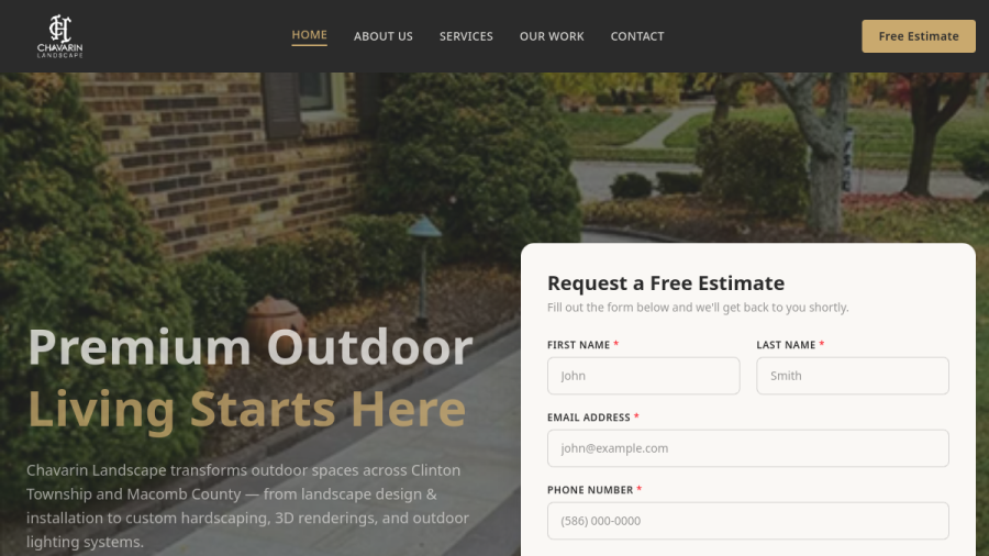 Chavarin Landscape website preview