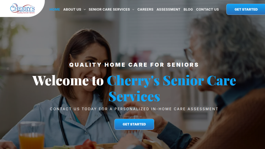 Screenshot of Cherry's Senior Care Services website