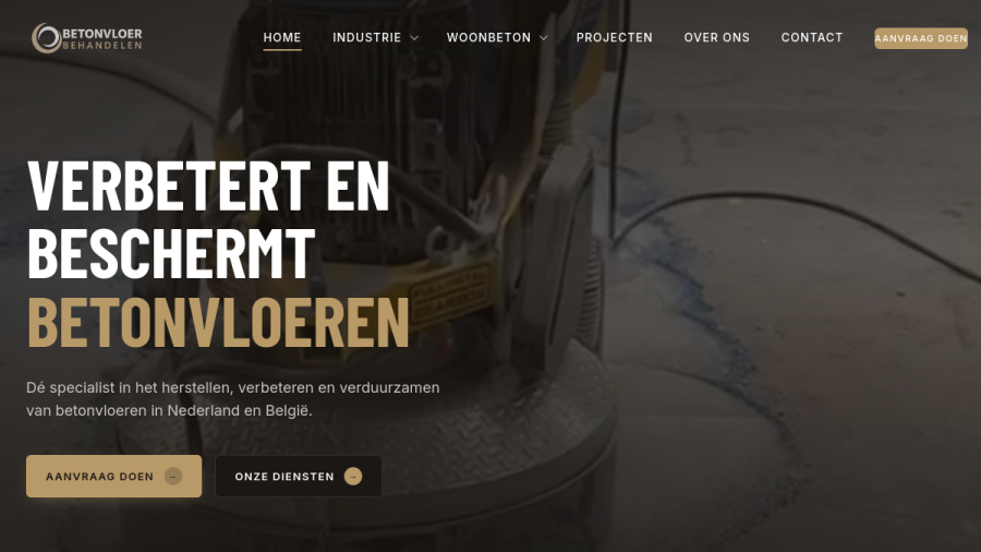 Screenshot van Betonvloer Behandelen website