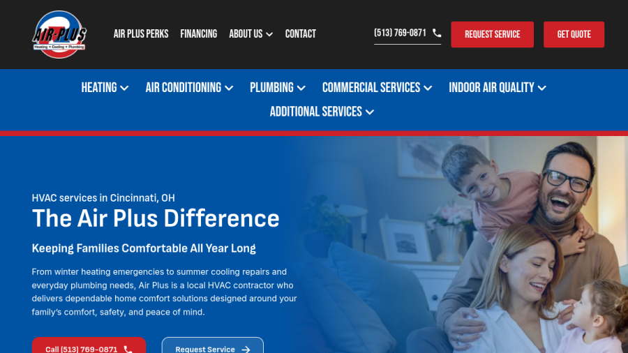 Air Plus website screenshot
