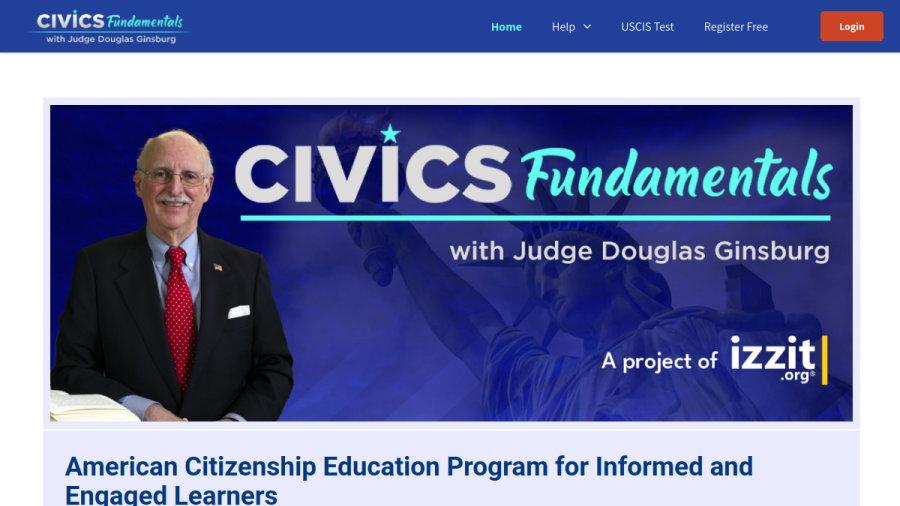 Screenshot of the Civics Fundamentals website