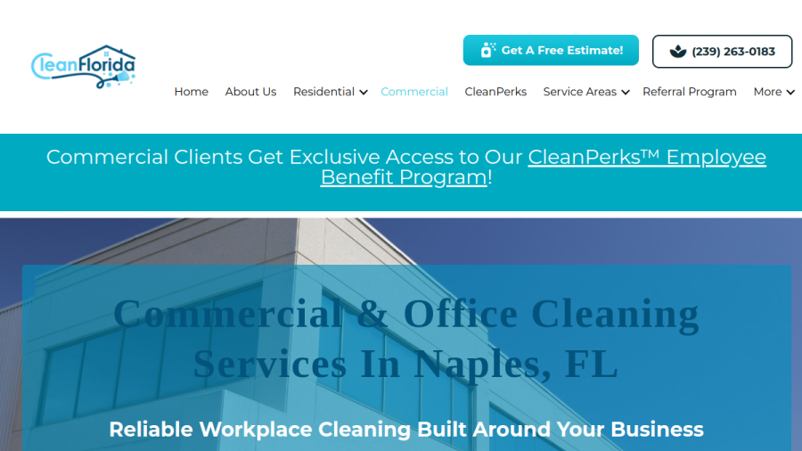 Website screenshot of CleanFlorida