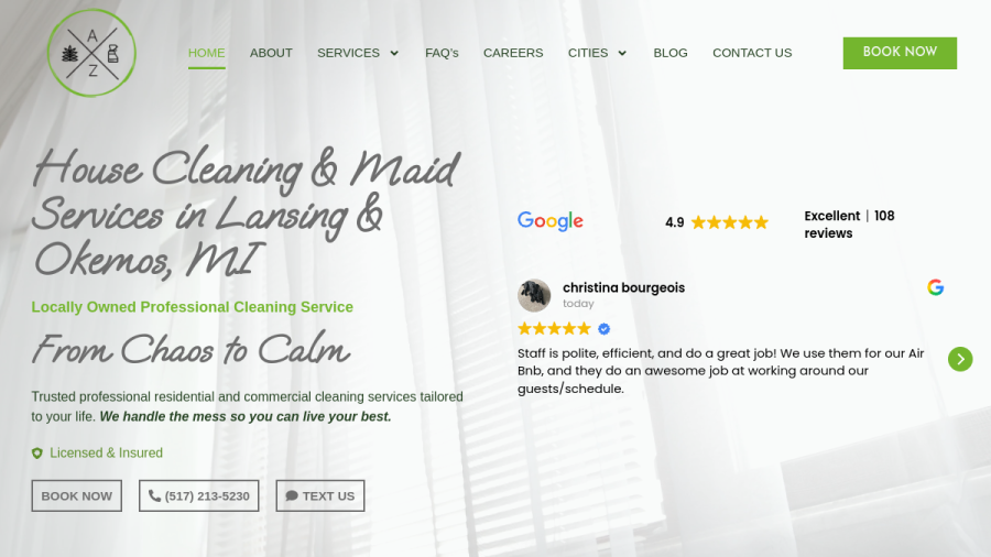 Screenshot of A To Zen website