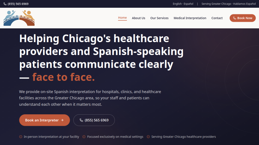 Clear Language Bridge website preview