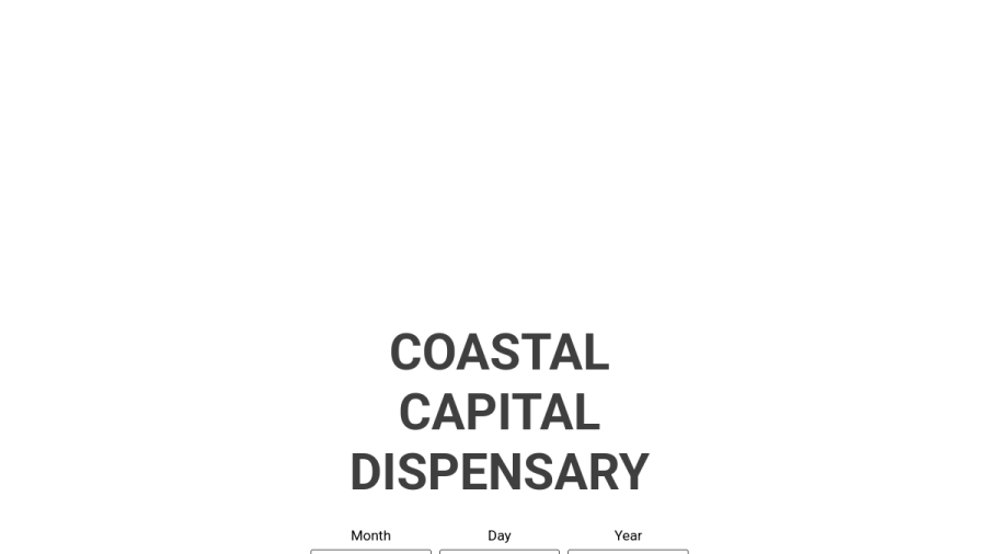 Screenshot of the Coastal Capital Dispensary website