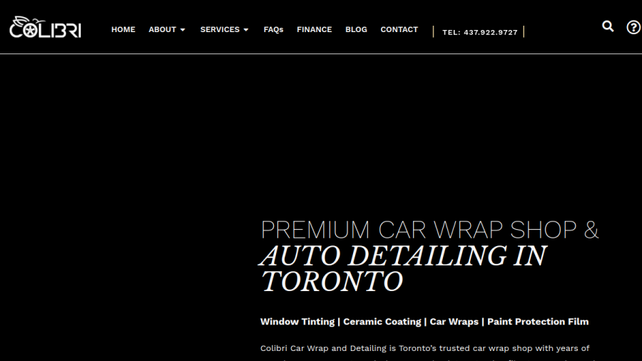 Colibri Car Wrap and Detailing website