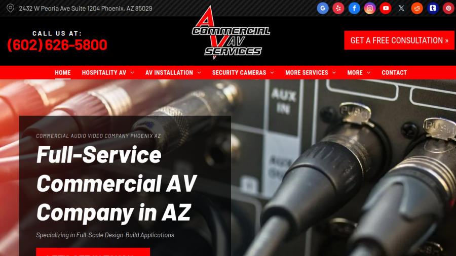 Commercial AV Services website