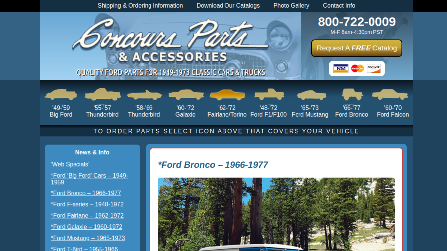 Concours Parts & Accessories website