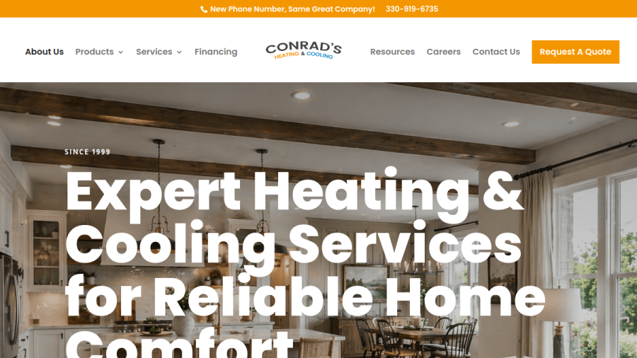 Conrad's Heating and Cooling Services Inc. website