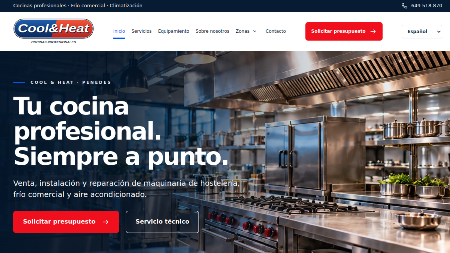 Captura de la página web de Cool Heat