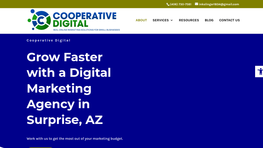 Screenshot of Cooperative Digital website