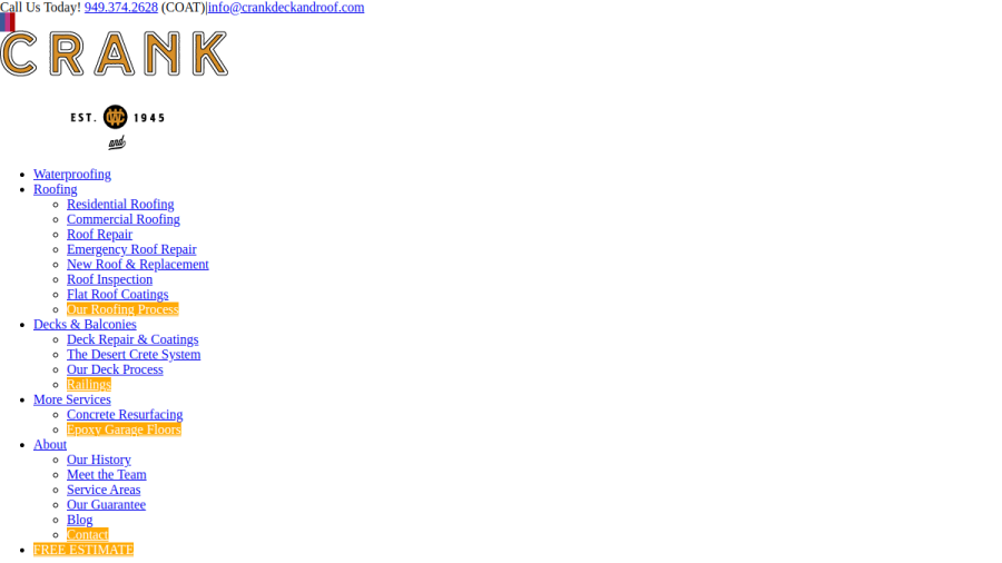 Screenshot of the Crank Waterproofing website