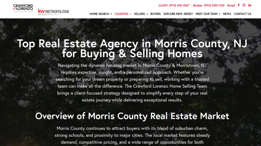 Screenshot of the Crawford Lorenzo Home Selling Team website